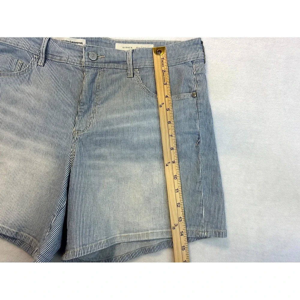 Anthro x Pilcro Blue White Railroad Stripe Anthropologie Hypen Shorts Womens 30 - Picture 14 of 16